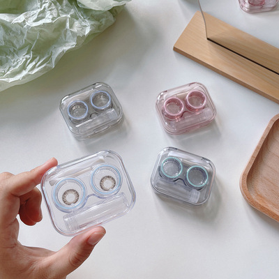 隐形眼镜盒便携透明迷你简约一体