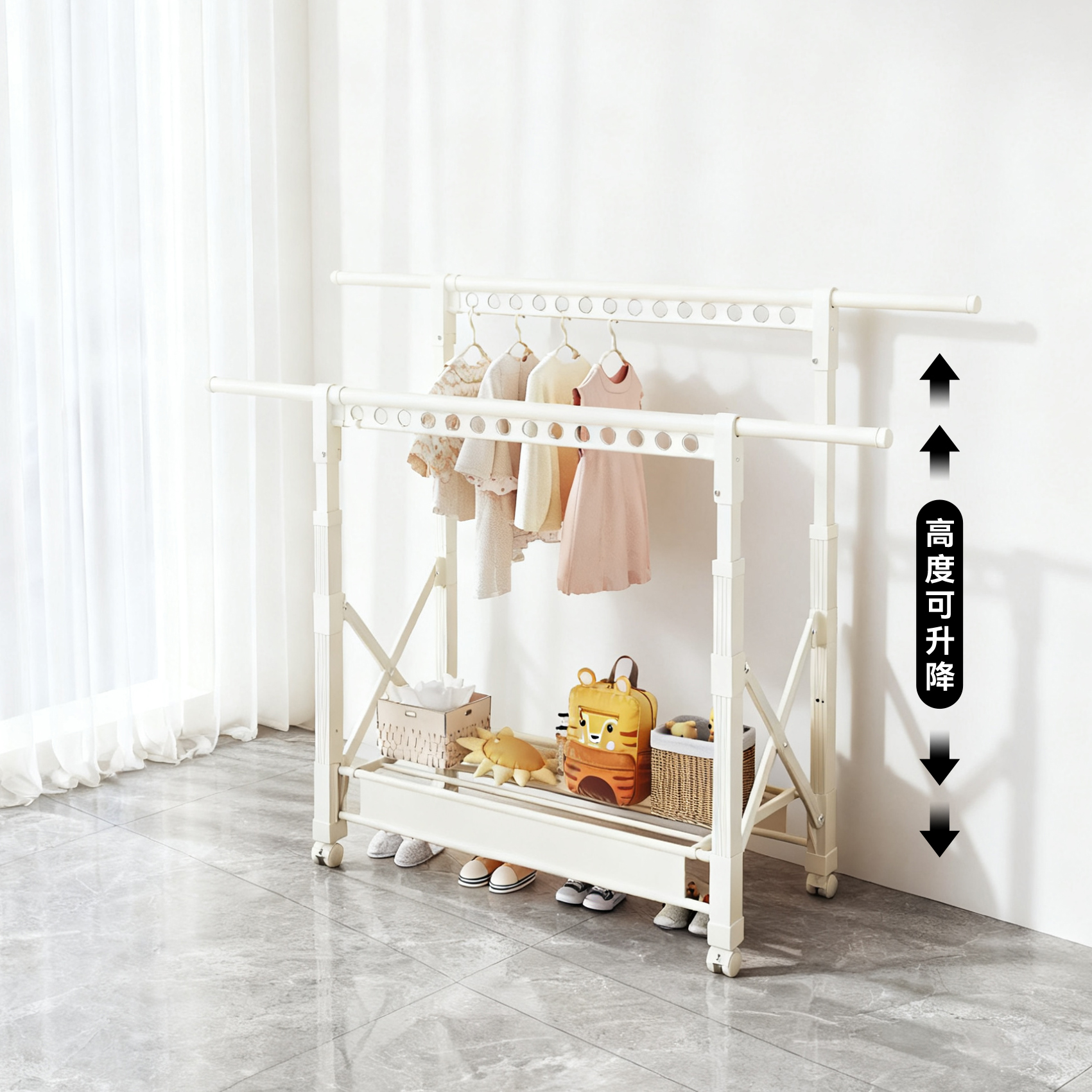 小型晾衣架可折叠全铝