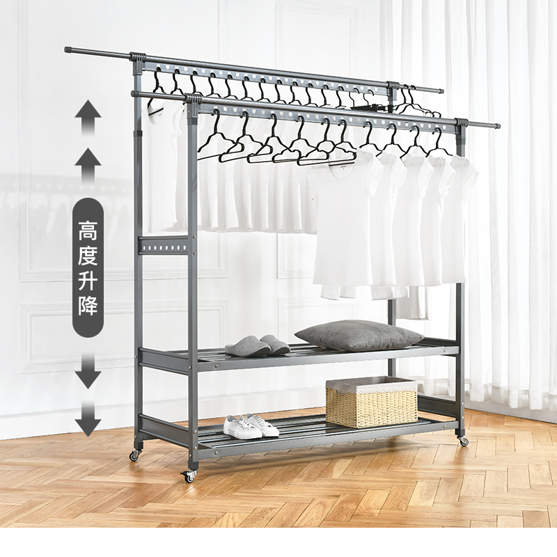 单双杆卧室别墅晾衣架落地伸缩