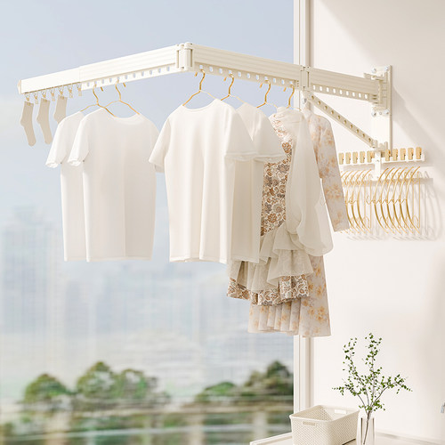 展开1米8折叠50厘米晾衣架小户型