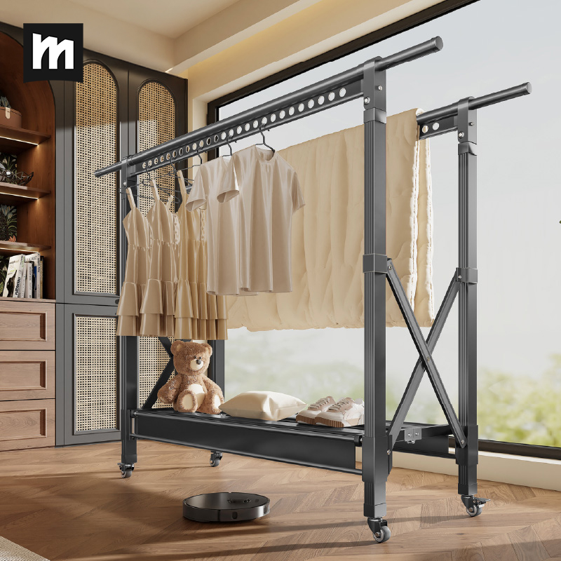 铝合金晾衣架落地阳台折叠家用