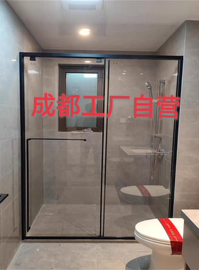 成都顶顾淋浴房极窄淋浴房一字型推拉门平开门淋浴房隔断玻璃隔墙