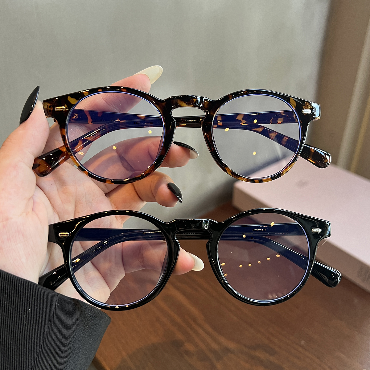 日系配近视眼镜女网红学生素颜小框超轻黑色眼镜男韩版潮可配度数