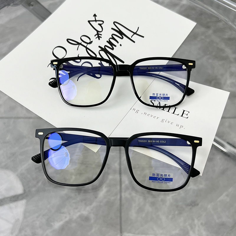 防蓝光眼镜女圆脸显瘦黑框素颜神器可配有度数近视眼镜框超轻TR90