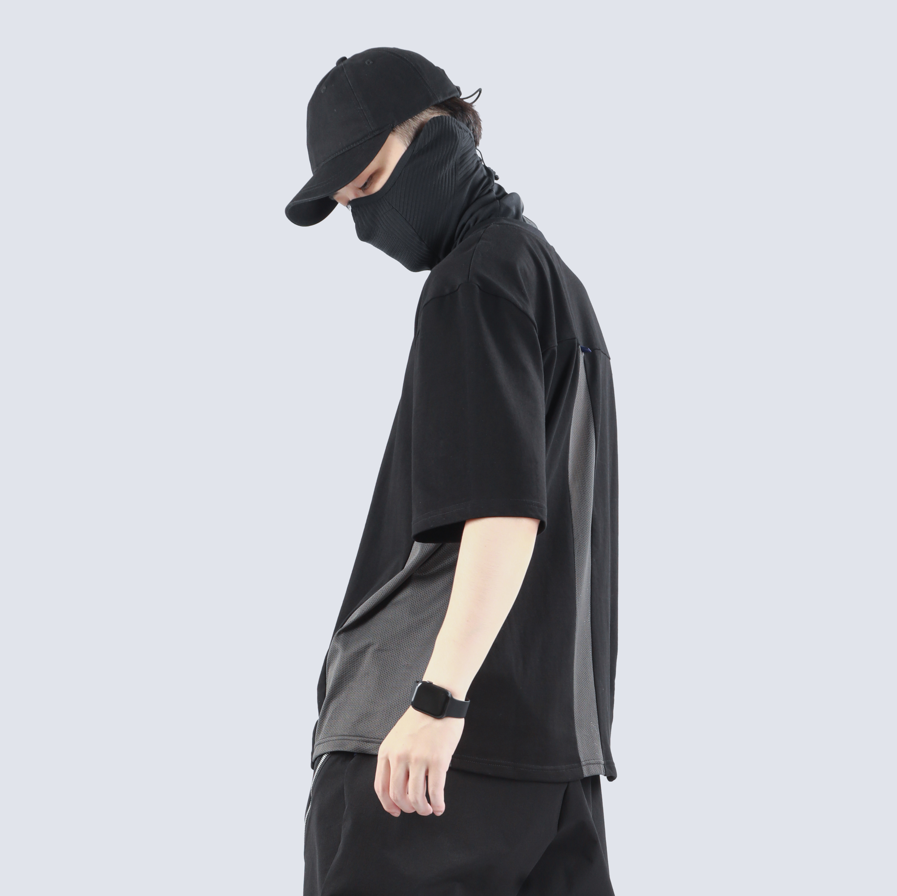 拼接宽松透气半袖上衣