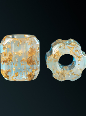 Hexard Pathogen Au.透明树脂金箔刀坠伞绳坠手电坠 户外EDC挂件