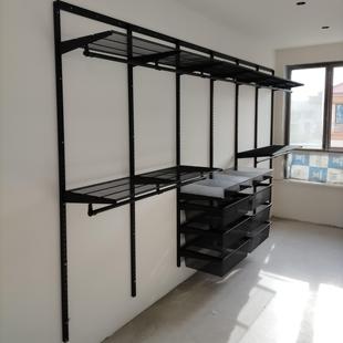 衣帽间卧室上墙金属衣帽置物架储物间diy配件 砌墙衣柜定制步入式