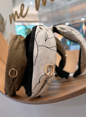 元单~日本chapeaud.o*override复古棉麻简约春夏百搭发卡女头发箍