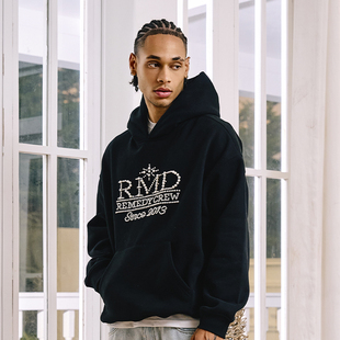 外套美式 珍珠字母帽衫 潮牌情侣连帽卫衣男女 国潮秋冬新款 Remedy