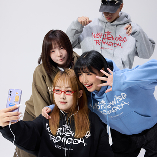 Remedy美式 上衣外套 复古字母印花连帽卫衣男女秋冬潮牌宽松情侣装