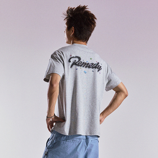 短袖 Remedy 国潮情侣装 潮牌钻石印花宽松上衣体恤夏季 T恤男女 美式