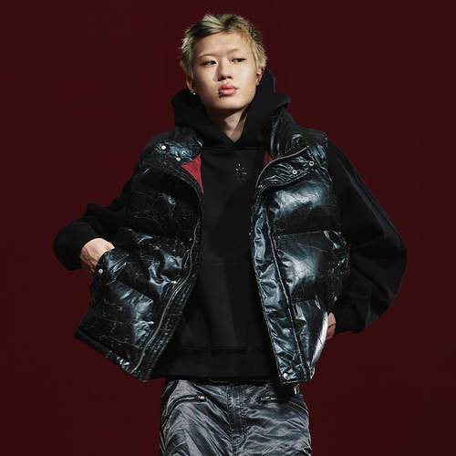 Remedy 冬季新款国潮裂纹设计棉衣背心美式复古潮牌休闲棉马甲男