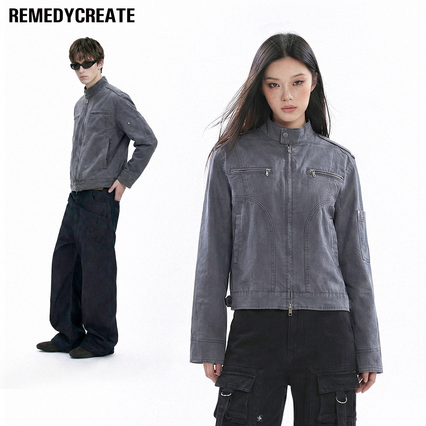 Remedy重工剪裁哈灵顿夹克男女cleanfit重磅水洗帆布休闲立领外套,男装,夹克,淘宝优惠券,粉丝福利购,淘宝优惠卷