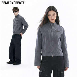 Remedy重工剪裁哈灵顿夹克男女cleanfit重磅水洗帆布休闲立领外套