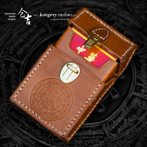 Портативный портсигар ручной работы, барсетка, кожаный ящик для хранения для друга, 20 шт, из натуральной кожи