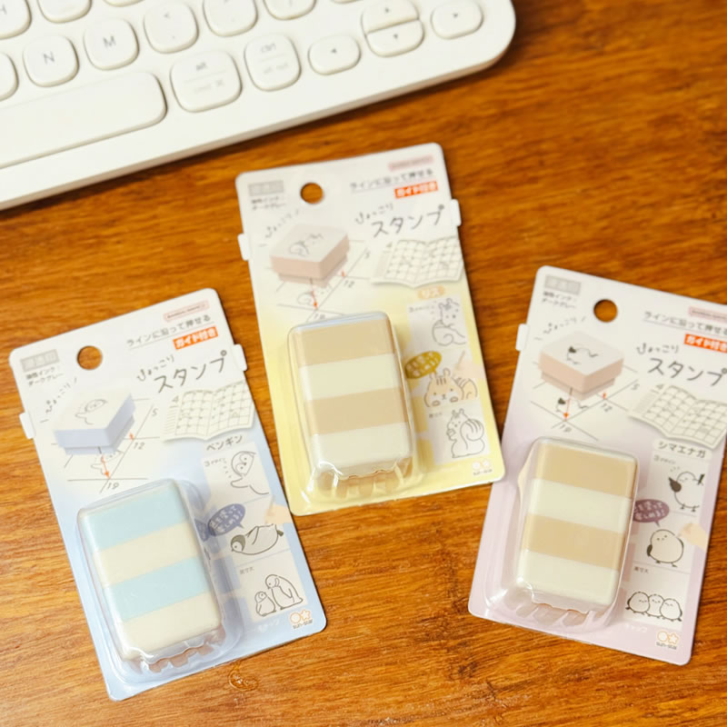 太阳星动物印章手帐装饰用涂色叠叠乐浸透印章第二弹松鼠山雀企鹅