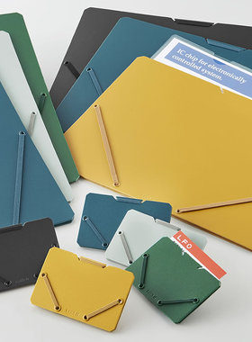 日本King Jim锦宫档案夹SAND名片夹可调节多层绷带文件资料收纳夹