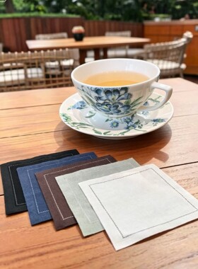 跨境全棉鸡尾酒巾杯垫布婚礼餐巾