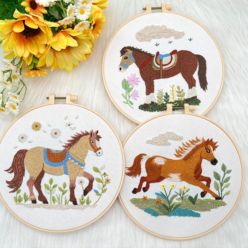 指间非遗鲁绣diy手工刺绣材料包2026马年新款立体布艺绣花品套件