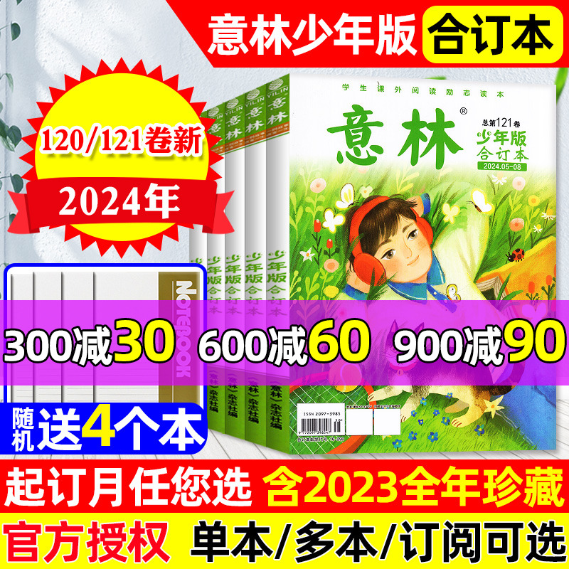 意林少年版合订本杂志2024年第120/121卷（全年订阅/2023年114-119卷珍藏）小学初中作文素材励志故事儿童文学作文素材小国学过刊