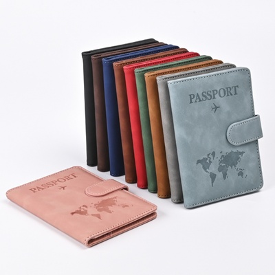 防盗刷磁扣RFID多功能护照保护套