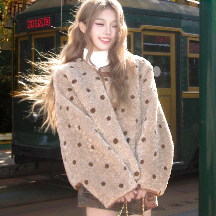 双面穿麂皮绒羊羔毛外套