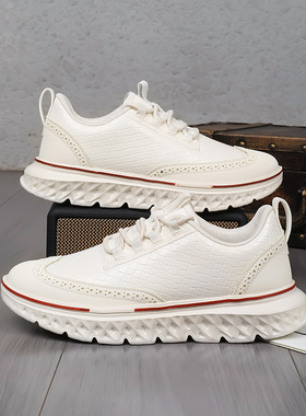 休闲风男士白色系带运动鞋男46特大码47轻盈缓震透气百搭休闲鞋48