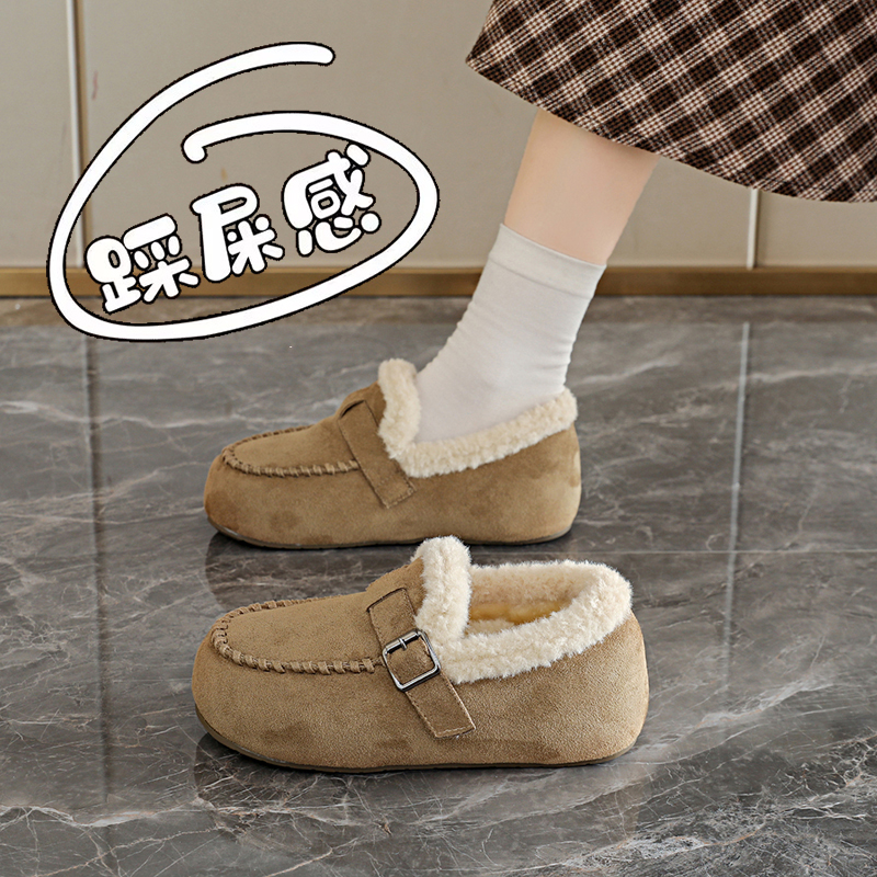 孕妇一脚蹬外穿豆豆棉鞋