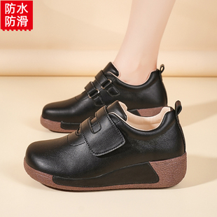 秋季职场通勤小黑鞋黑色鞋子软底不累脚上班女工作鞋厚底增高妈妈