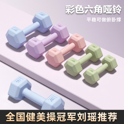 哑铃女士家用健身器材瘦肚子杠铃壶铃儿童青少年女小哑铃2KG一对