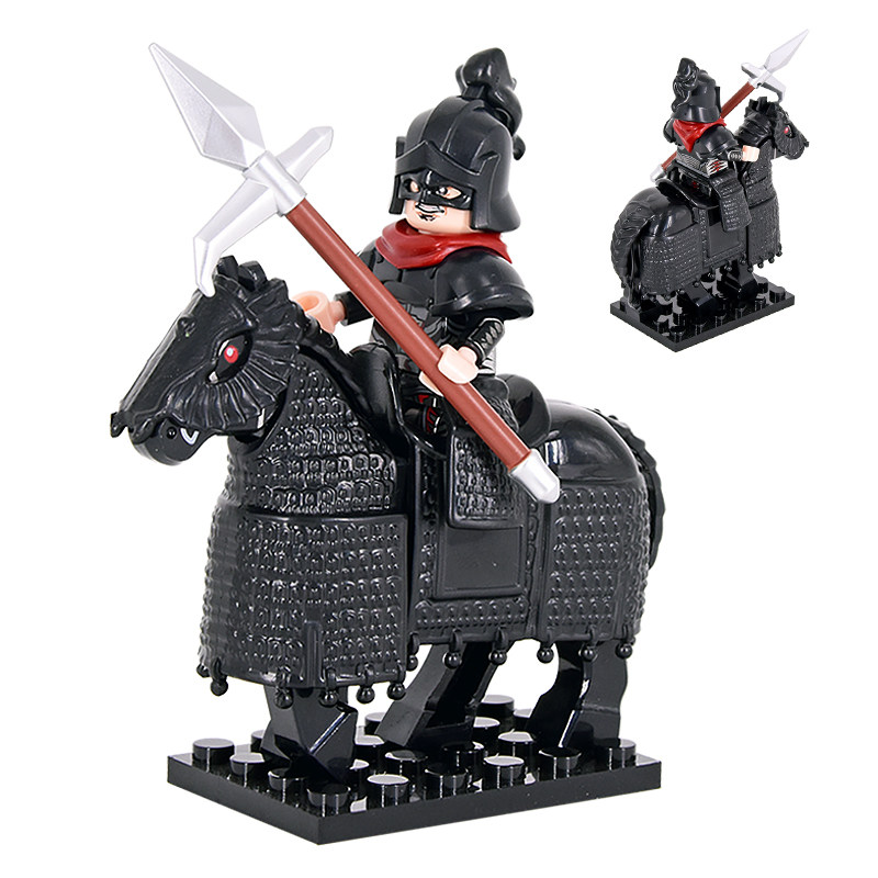 古代三国西京铁骑兵武器盾弓箭丹阳陷阵营铁浮屠马甲拼装玩具积木