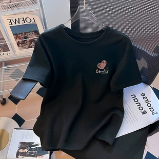 新中式女童短袖t恤夏季2026新款女孩纯棉中大童白色半袖儿童夏装