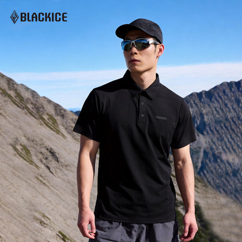 黑冰户外登山男款速干防晒短袖