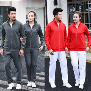 精棉外套长裤 长袖 排球服比赛服乒乓球服卫衣 羽毛球服男女套装 新款