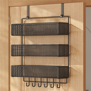 门后挂钩置物架门上挂衣架免打孔挂门后挂篮超薄衣柜侧包包收纳架