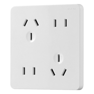 86型一开八孔错位五孔斜五孔插座带开关10a六孔16a四孔十孔插座