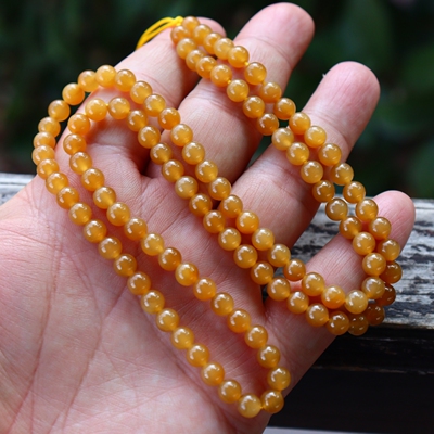 天然和田玉糖玉项链佛珠