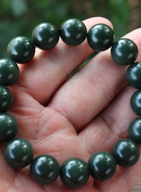 天然新疆和田玉塔青手链