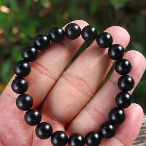 天然新疆和田玉墨玉手链