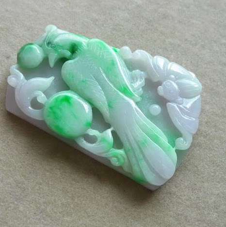 老坑种飘阳绿鹦鹉大件天然翡翠a货英明神武挂件送证书