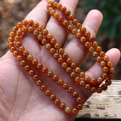 天然新疆和田玉糖玉佛珠