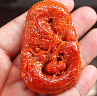 老坑种满色红翡翡翠A货龙牌挂件送证书