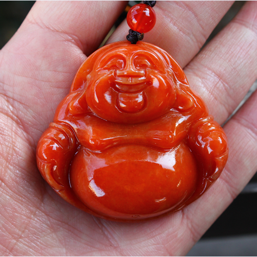 满色佛公挂件吊坠证书翡翠