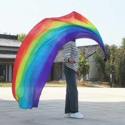 肚皮舞纱巾纱球舞真丝甩球纱真丝渐变色纱球纱巾道具运动抖音演出