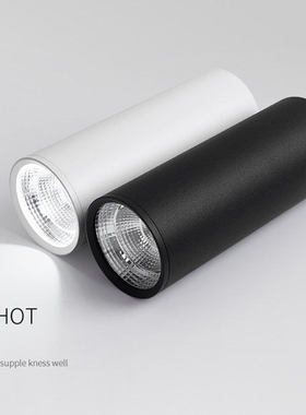 led圆柱形明装筒灯长筒射灯免开孔吸顶式桶灯创意餐厅商用展厅灯