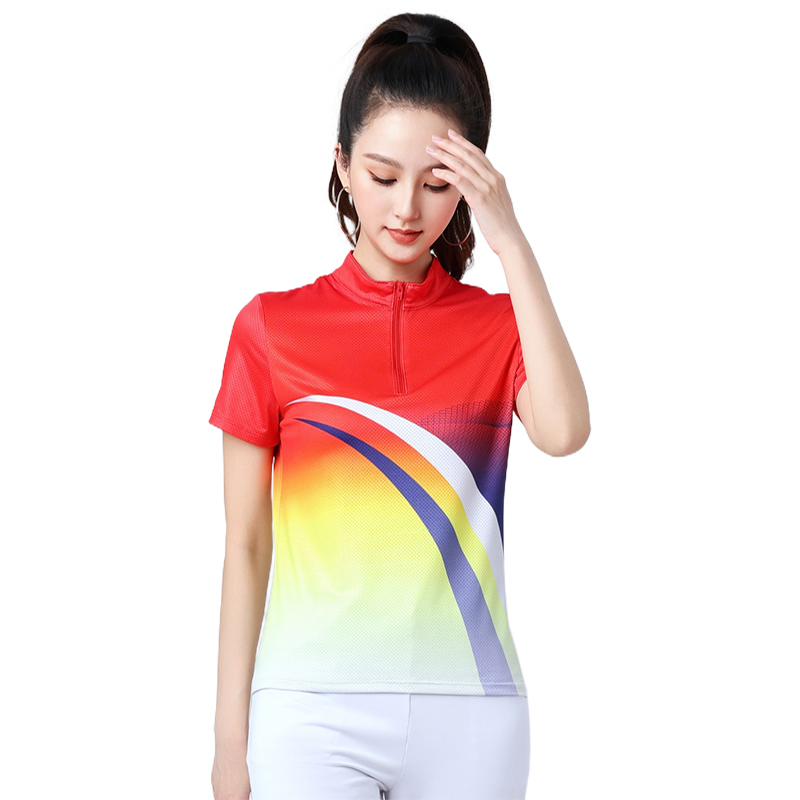 夏季短袖广场舞服装新款上衣中老年跳舞衣服健身运动柔力球舞蹈服