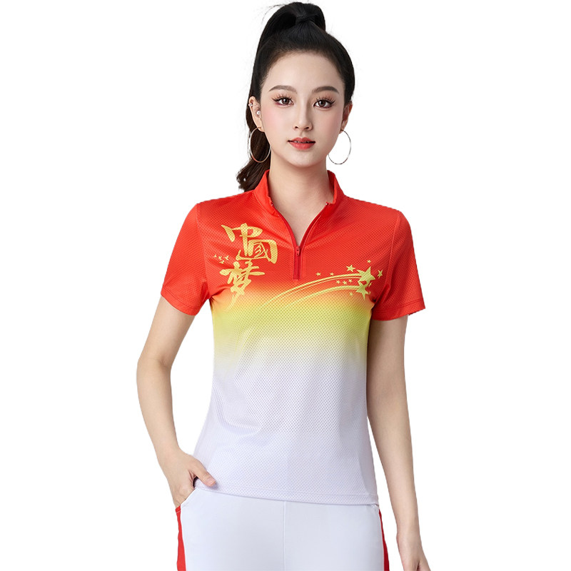 夏季短袖广场舞服装新款上衣跳舞衣服舞蹈服中老年柔力球跳舞衣服