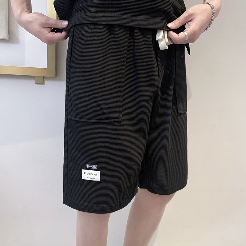 DK23-特P45控65春夏男士休闲宽松短裤韩版沙滩裤时尚百搭中裤黑，男装牛仔裤，星座1101-1