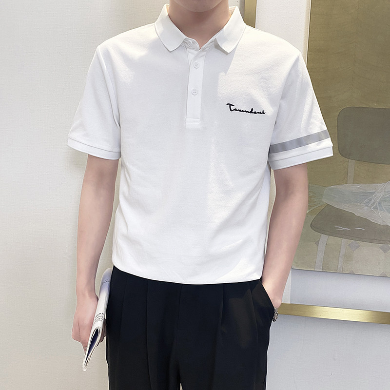 PL1157-P58控78时尚休闲保罗衫男士夏季韩版短袖POLO衫ins潮T恤白,男装Polo衫,星座1101-1