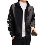 JK01P78控108薄款休闲夹克男士痞帅织带拼接青中年立领外套潮牌，男装夹克，星座1101-1